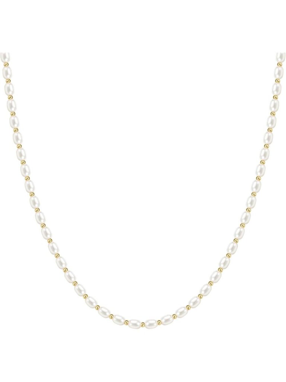 Dainty Pearl Beaded Choker Necklace for Women - Elegant 3-4MM Strand Jewelry